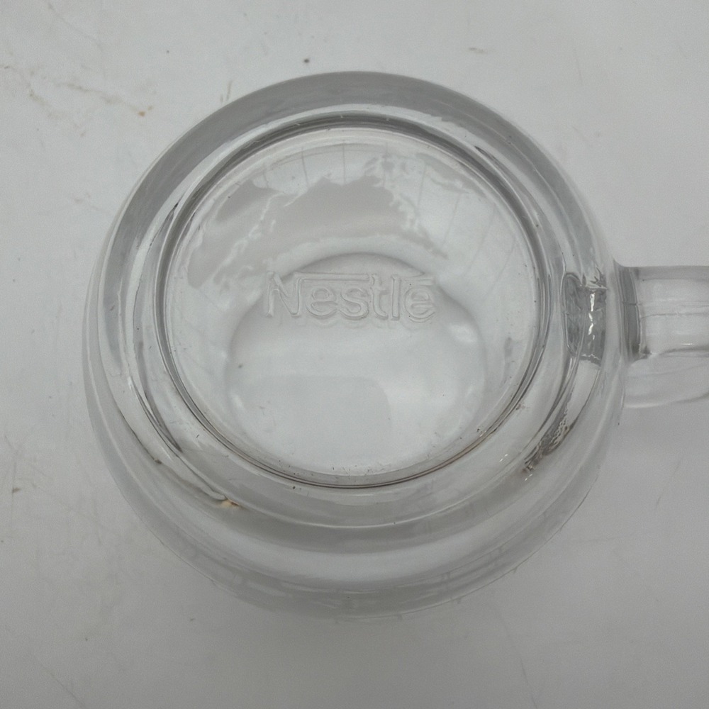 Nestle Nescafe World GLOBE Etched Glass Coffee Mug 8 oz Cup